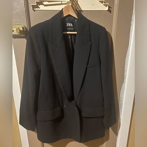 Zara Black Single-Breasted Blazer